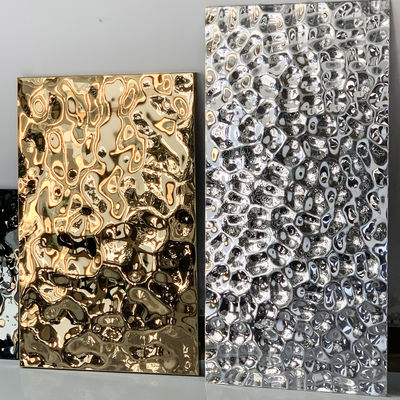 Besondere Farbe SS304 Spiegel Gold Wassereffekt Edelstahl Dekorationswasser Wellenblatt für Restaurantdekoration